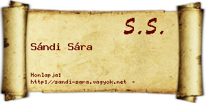 Sándi Sára névjegykártya